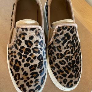 UGG slip on calf hair leopard sneakers